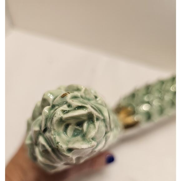 Vintage Kent Art Ware, Green Pinecones Holiday Christmas, Porcelain Japan Signed - Picture 9 of 11